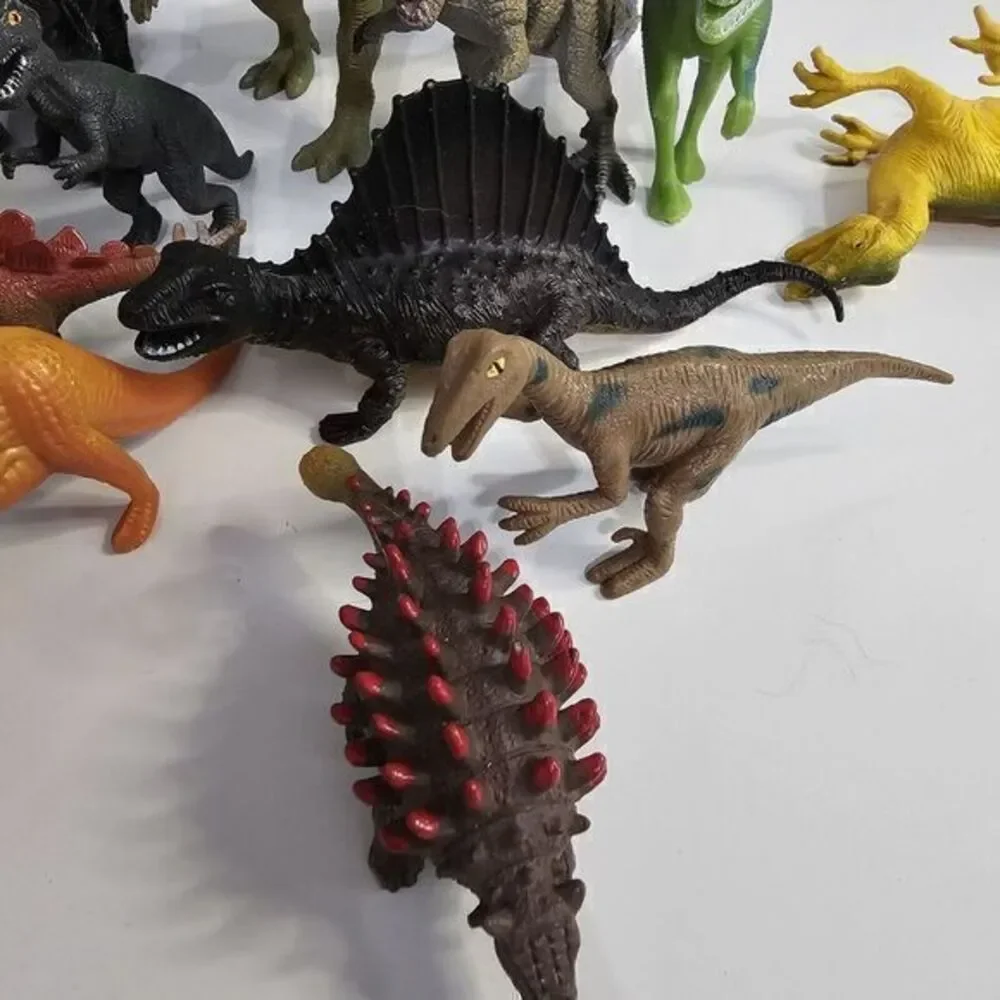 Dinosaur Toy Lot‎ of 21 Mixed Age Size & Make Hard Plastic Prehistoric